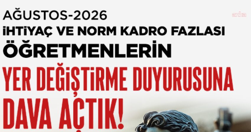Eğitim-İş’ten MEB’in norm kadro fazlası öğretmenlerin yer değiştirme duyurusuna dava Eğitim-İş, Milli Eğitim Bakanlığı’nın (MEB) ihtiyaç ve norm kadro fazlası
