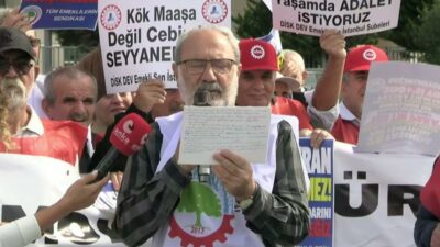 İstanbul Adliyesi önünden seslenen DİSK'e bağlı Devrimci Emekliler Sendikası, Tüm