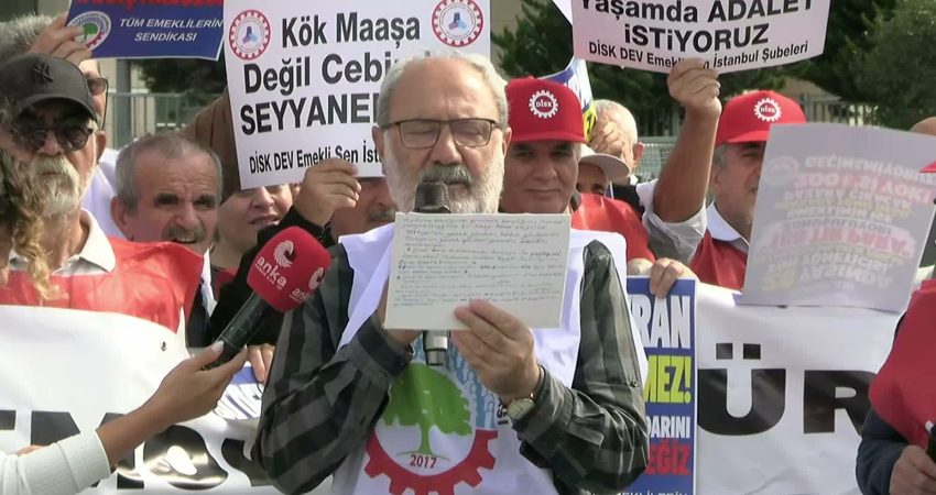 İstanbul Adliyesi önünden seslenen DİSK'e bağlı Devrimci Emekliler Sendikası, Tüm