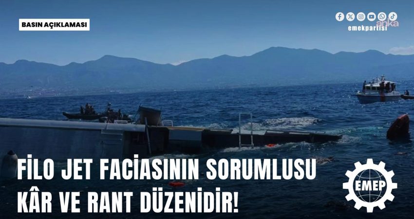 Girne açıklarında geminin alabora olması… Seyit Aslan: “Kıbrıs halkının iradesi Ankara’nın ve sermayenin çıkarlarına teslim edilemez” EMEP Genel Başkanı Seyit Aslan, Girne açıklarında batan yüksek hızlı