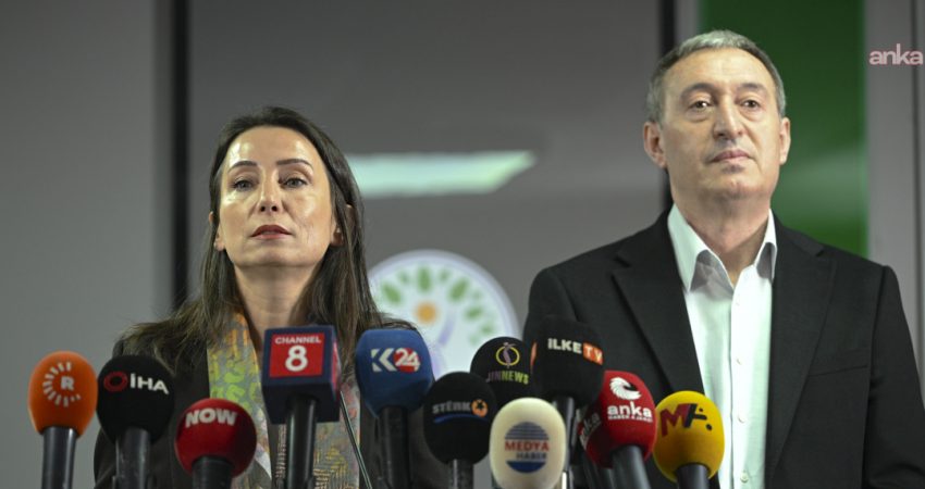  DEM Parti Eş Genel Başkanları Tülay Hatimoğulları ve Tuncer Bakırhan,