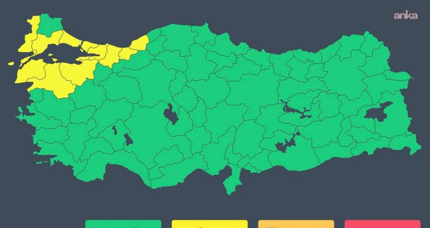 İçişleri Bakanlığı'ndan yapılan açıklamada yarın Marmara ve Batı Karadeniz'in batısında
