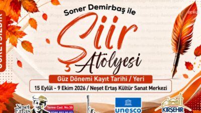 Kırşehir Belediyesi Şiir Atölyesi’nin 2026 güz dönemi kayıtları başladı. Ücretsiz