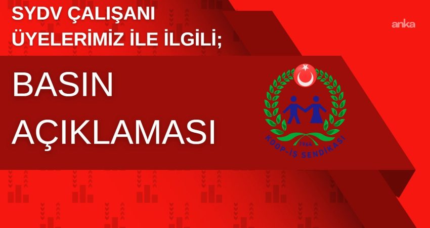 Koop-İş’ten SYDV çalışanları için açıklama: Maliyet değil, sosyal devletin sahadaki gücüdür Koop-İş Sendikası, Sosyal Yardımlaşma ve Dayanışma Vakfı (SYDV) çalışanlarının yalnızca