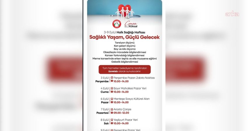 Menteşe Belediyesi, 3-9 Eylül Halk Sağlığı Haftası dolayısıyla vatandaşları sağlıklı