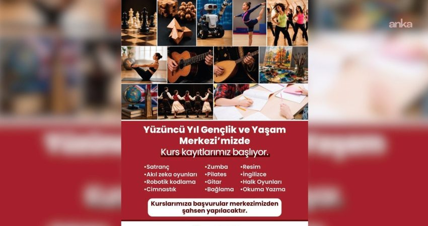 Merkezefendi’de 12 farklı branşta kurs başvuruları başladı Merkezefendi Belediyesi’nin Yüzüncü Yıl Gençlik ve Yaşam Merkezi’nde düzenleyeceği 12