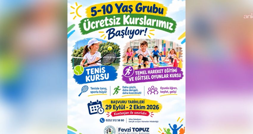 Milas Belediyesi'nin çocukların farklı spor branşlarıyla tanışması amacıyla ücretsiz olarak