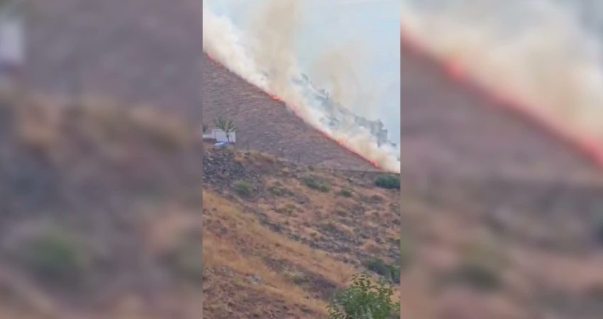 Palu’da dağlık alanda arazi yangını Elazığ’ın Palu ilçesine bağlı Güllüce Köyü’nün dağlık kesimlerinde arazi yangını