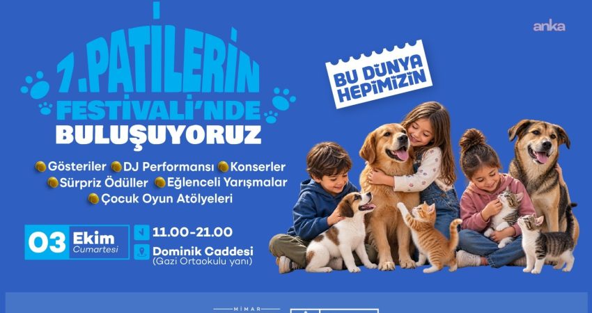 Patilerin Festivali 7’nci kez İzmirlilerle buluşuyor Konak Belediyesi’nin her yıl heyecanla beklenen en sevimli etkinliği Patilerin