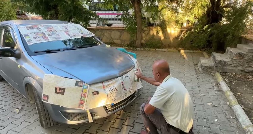 Sanayi fiyatları emekliyi oto boyacısı yaptı Van’da yaşayan emekli Şahin Yörük, aracındaki bir çizik için geçen