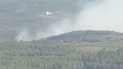 Manisa'nın Soma ilçesinde saat 15.33'te çıkan orman yangınına 8 uçak,
