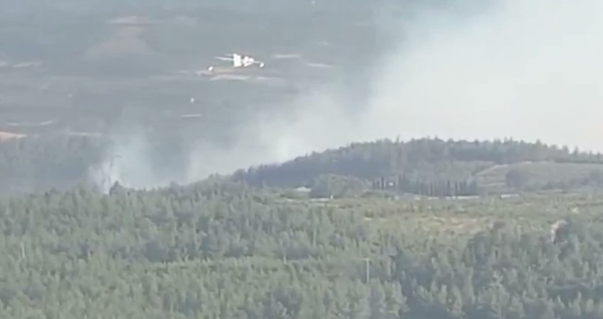 Manisa'nın Soma ilçesinde saat 15.33'te çıkan orman yangınına 8 uçak,
