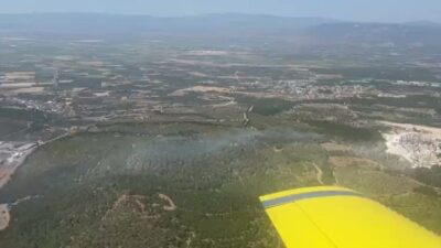 Soma'da çıkan orman yangınına 6 uçak, 6 helikopter ve 16