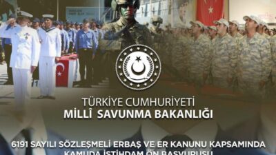 Milli Savunma Bakanlığı (MSB), sözleşmeli erbaş ve erlerin kamuda istihdam
