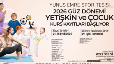 Tepebaşı Belediyesi Yunus Emre Spor Tesisi’nde güz dönemi kurs kayıtları