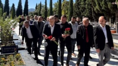 TÜRK-İŞ Genel Başkanı Ergün Atalay, sendika yöneticileriyle birlikte Soma Maden