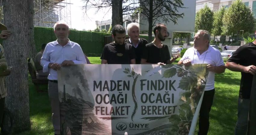 Ordu'nun Ünye ilçesinde açılmak istenen bentonit ocağına karşı bölge sakinleri