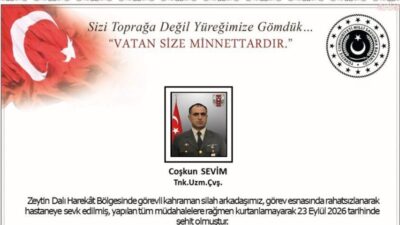 Milli Savunma Bakanlığı'ndan (MSB) yapılan açıklamada, Zeytin Dalı Harekat Bölgesi'nde