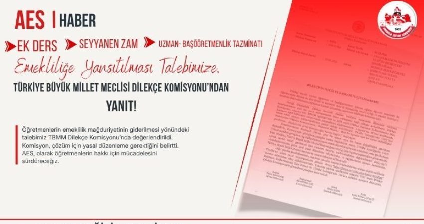 Anadolu Eğitim Sendikası'nın TBMM Dilekçe Komisyonu'na öğretmenlerin ek ders, tazminat