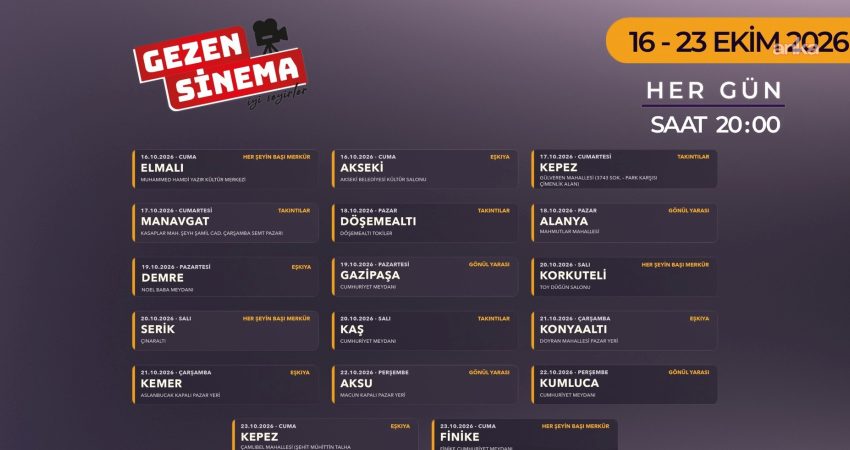 63'üncü Uluslararası Antalya Altın Portakal Film Festivali’nde heyecan “Gezen Sinema”