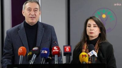 DEM Parti Eş Genel Başkanları Tuncer Bakırhan ve Tülay Hatimoğulları,