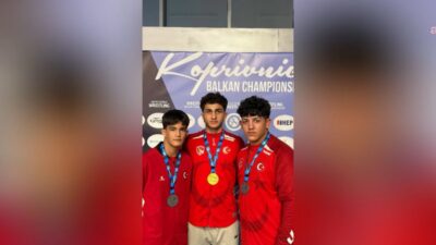 Bursa Büyükşehir Belediyespor Kulübü sporcuları Rüstem Öztürk, Taha Öztürk ve Hamza Yakup, Hırvatistan'da