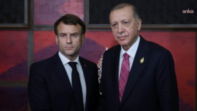 Cumhurbaşkanı Recep Tayyip Erdoğan, Fransa Cumhurbaşkanı Emmanuel Macron ile bir