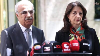 DEM Parti İmralı Heyeti üyeleri Pervin Buldan ve Mithat Sancar,