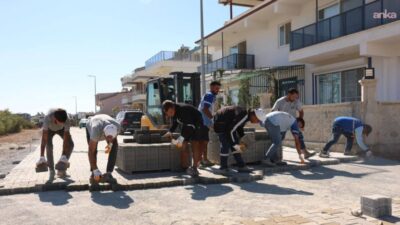 Didim Belediyesi, ilçe genelinde ihtiyaç duyulan bölgelerde parke taşı döşeme
