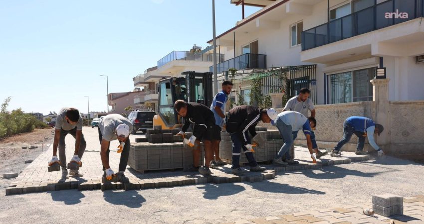 Didim Belediyesi, ilçe genelinde ihtiyaç duyulan bölgelerde parke taşı döşeme