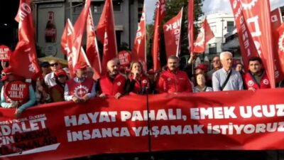 DİSK Genel Başkanı Arzu Çerkezoğlu, Antalya’da TBMM’ye sunulan 2027 Yılı Merkezi