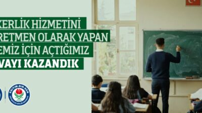 Eğitim-Bir-Sen'den yapılan açıklamada, askerliğini yedek subay öğretmen olarak yapan üyelerinin,