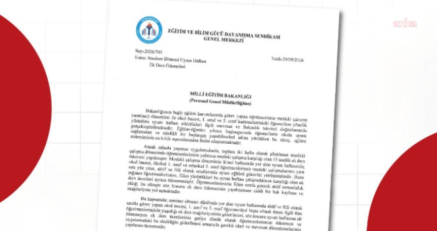Eğitim Gücü Sen’den MEB’e uyum haftası çağrısı: Ödenmeyen ek ders ücretleri geriye dönük ödensin Eğitim Gücü Sen, uyum haftasında okul öncesi, 1. sınıf ve