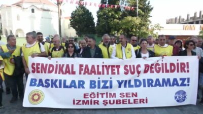 Eğitim Sen İzmir Şubeleri, Bornova ilçesindeki Sait Güzelcan Ortaokulu’na gerçekleştirilen