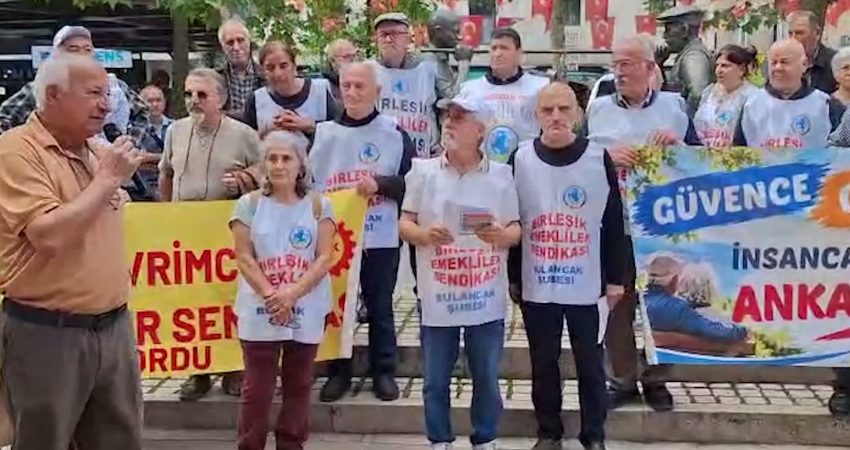 Birleşik Emekliler Sendikası Bulancak Şubesi tarafından emeklilerin hakları için başlatılan
