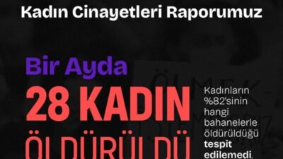Kadın Cinayetlerini Durduracağız Platformu’na göre geçen ay en az 28