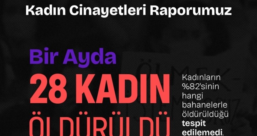 Kadın Cinayetlerini Durduracağız Platformu’na göre geçen ay en az 28