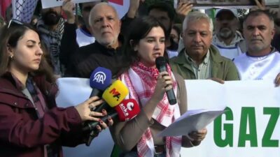 Filistin Eylem Komitesi, “Filistin’e Özgürlük, İsrail’e Ambargo” sloganıyla Taksim’den Dolmabahçe’ye