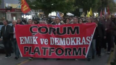 Halk TV’ye kayyım atanması Çorum’da yürüyüş ve basın açıklamasıyla protesto