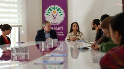 DEM Parti Eş Genel Başkanları Tülay Hatimoğulları ve Tuncer Bakırhan,
