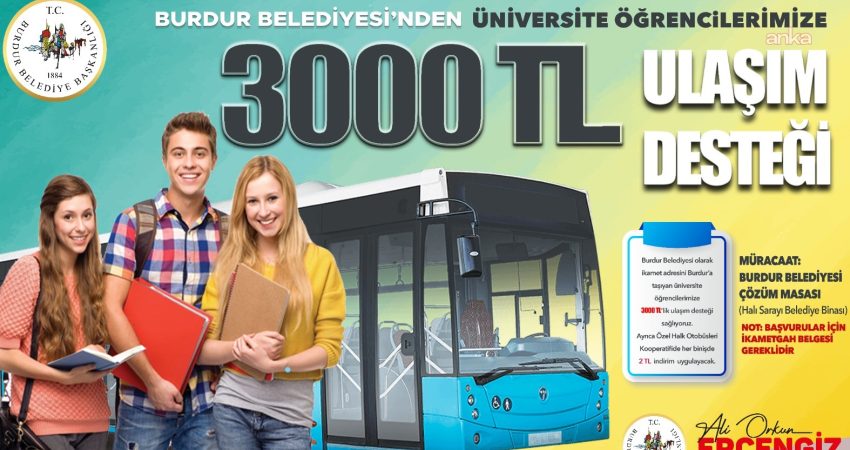 Burdur Belediyesi, ikametgahını 2026 yılı sonuna kadar kente taşıyan öğrencilere