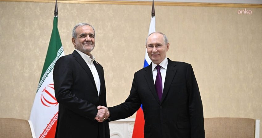 İran Cumhurbaşkanı Mesud Pezeşkiyan ile Rusya Devlet Başkanı Vladimir Putin,