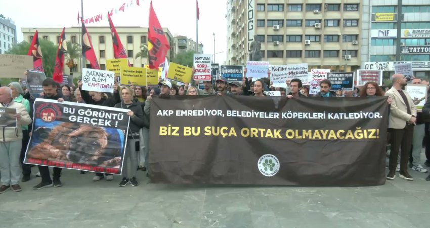 İzmir'de yaşam hakkı savunucuları, Ege Üniversitesi'nde öğrencilerin bakımını üstlendiği yaklaşık