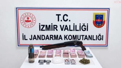 İzmir’de Jandarma ekipleri tarafından düzenlenen operasyonda muhtelif miktarda uyuşturucu madde,