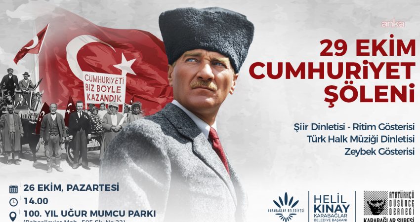 Karabağlar Belediyesi, Cumhuriyet Bayramı'nı 26-29 Ekim arasında düzenleyeceği etkinliklerle kutlayacak.