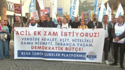 KESK İzmir Şubeler Platformu üyeleri, kamu emekçilerinin ücret kayıplarının karşılanması