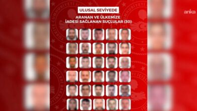 İçişleri Bakanlığı, kırmızı bültenle aranan 33, ulusal seviyede aranan 30