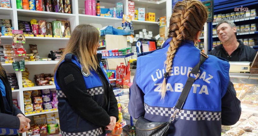 Lüleburgaz’da çarşı bölgesi ve çevresindeki işgal denetimleri, tamamı kadın zabıta