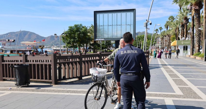 Marmaris Zabıtası, Sahil Yolu ve Kordon Caddesi’nde bisiklet, üç tekerlekli