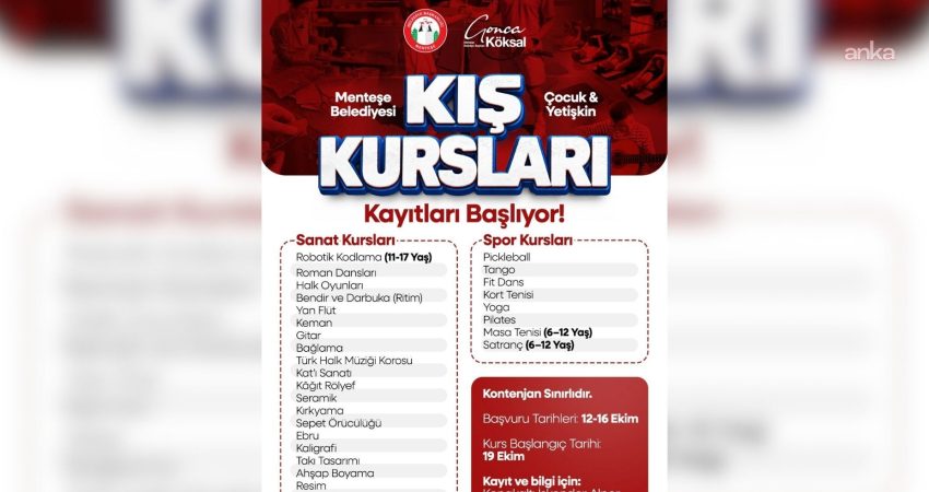 Menteşe Belediyesi’nin çocuklara ve yetişkinlere yönelik ücretsiz verdiği kış kurslarına